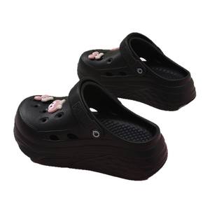 Sandalias Crocs de Suela Gruesa para Mujer, Color Beige, Tacón de 3 cm, Transpirables, de EVA, para Playa y Exteriores, Tallas 35-40 - Product Image 3