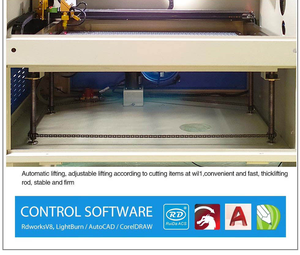 เครื่องแกะสลักเลเซอร์ CO2 ขนาดเล็กสำหรับเครื่องตัดผ้า ราคาถูก ตัดไม้ MDF จีน 4060 3050 60w 80w 100w - Product Image 4