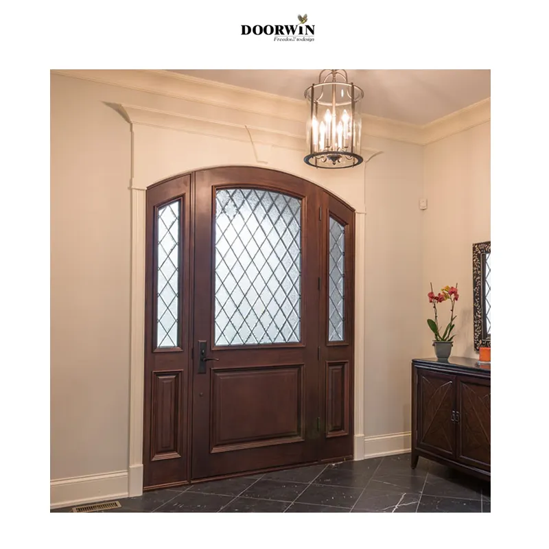 Expensive Antique Wooden Double Door Designs Red Oak Glass Swing Door Interior Modern Wooden Door