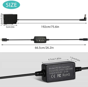 Convertisseur USB-C PD vers batterie factice EN-EL14 EP-5A avec coupleur CC pour <span class=keywords><strong>Nikon</strong></span> D3100 D3200 D3300 <span class=keywords><strong>D3400</strong></span> D3500 D5100 D5200 D5300 D5500 - Product Image 2