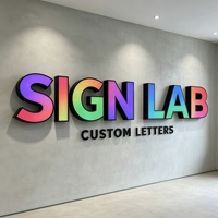 Letras 3D RGB Programables Personalizadas Directas de Fábrica, Letreros Multicolores Cambiantes, Letrero Personalizado para Fachada de Tienda, Compatible con Control Remoto