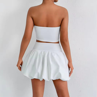 Novedad de Primavera, Top Corto sin Mangas con Aberturas, Sexy y a la Moda, Ajustado, con Hombros Descubiertos, Falda Tipo Tubo