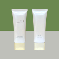 Tabung Remas plastik datar 50ml, 100ml tabung krim BB kosong Oval datar kemasan tabung plastik kosmetik