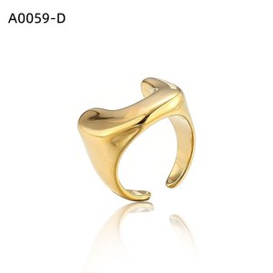 เอมี่ เอมี่แฟชั่นริง A0059 สแตนเลสสตีล 925 ชุบเงินรูปทรงเรขาคณิตแหวนค็อกเทลสำหรับผู้หญิงสวมใส่ทุกวันของขวัญเครื่องประดับ - Product Image 2