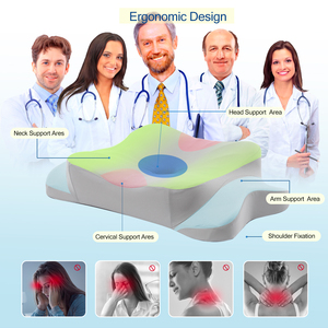 <span class=keywords><strong>Cuscino</strong></span> Cervicale in Memory Foam per Coppie, Anti-Pressione, Rivestimento 100% Poliestere, Cerniera Marina, Protezione <span class=keywords><strong>Decubito</strong></span>, Dolore al Collo - Product Image 4