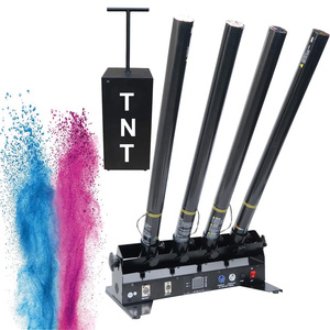 전자 원격 제어 4 개의 튜브 색종이 분말 대포 야외 결혼식 졸업 파티 불꽃 놀이 스프레이 성별 공개 - Product Image 4