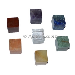 Piedras curativas personalizadas, suministro directo de fábrica, juego de piedras con forma de cubo de 7 Chakras religiosos - Product Image 1