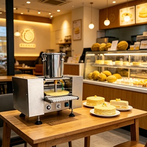 เครื่องทำเครปอัตโนมัติผิวแพน<span class=keywords><strong>เค้ก</strong></span>ไฟฟ้าขนาดเล็กสำหรับการค้าเครื่อง<span class=keywords><strong>ทำ</strong></span>เครปอัตโนมัติพันชั้น - Product Image 1