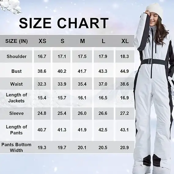 Traje de nieve deportivo de invierno personalizado al por mayor, traje de nieve impermeable a prueba de viento transpirable para adultos, traje de esquí de una pieza para mujer