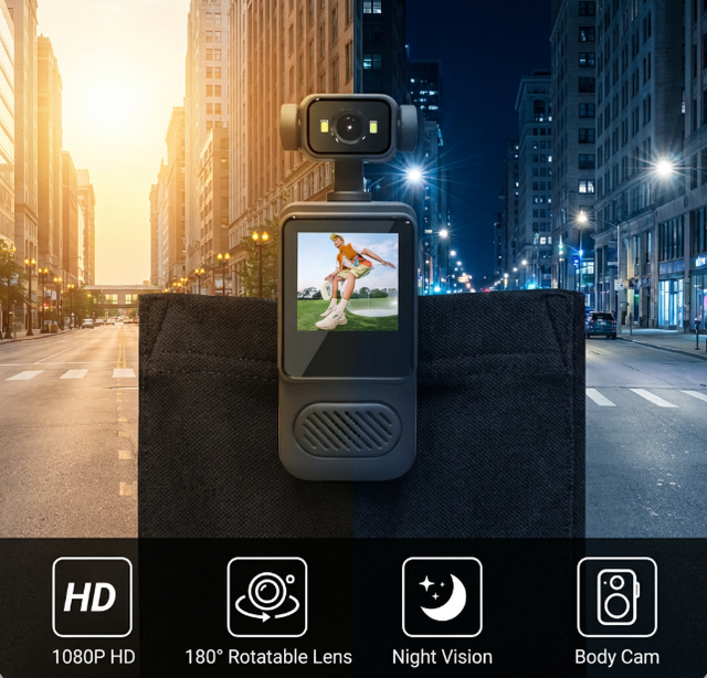 4K HD Action Camera, Handheld, with a Rotatable Lens, Suitable for Outdoor Adventures and Vlogging