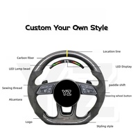 Volant de voiture sport en fibre de carbone véritable personnalisé YZ pour Dodge Charger Challenger SRT8 Jeep Grand Cherokee 2012-2014