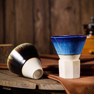 Kingze Biểu Tượng Tùy Chỉnh Cổ Điển Ý Espresso Cốc Cà Phê 190Ml Phễu Hình Nón Gốm <span class=keywords><strong>Latte</strong></span> Cà Phê Trà Cup Với Cơ Sở - Product Image 3