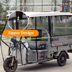 Tricycle cargo électrique avec auvent entièrement enveloppant, couverture <span class=keywords><strong>de</strong></span> cadre <span class=keywords><strong>de</strong></span> tricycle avec essuie-glaces, bâche <span class=keywords><strong>de</strong></span> moto cargo à 3 roues - Product Image 2