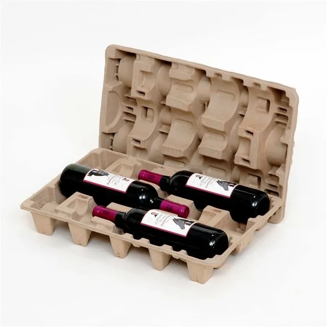 تعبئة زجاجات النبيذ من ألياف اللب صديقة للبيئة 100% مخصصة