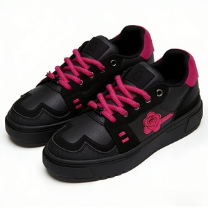 Zapatillas de Diseño Negras con Suela Gruesa para Hombre, Calzado Casual para Caminar, con Diseño de Rosa, para Skate, Skateboard, Baloncesto, Personalizadas para Hombre y <span class=keywords><strong>Mujer</strong></span> - Product Image 2