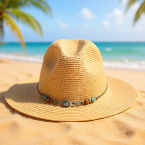 Chapeau de paille en faux raphia Angelina, souple, avec décoration chaîne pour les yeux, 31622, chapeau de plage d'été, protection solaire - Product Image 2