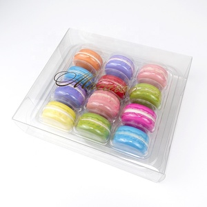 Custom clear food grade plastic blister box for 12 Macaron cookie packaging display