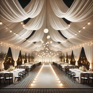 Vente en gros de <span class=keywords><strong>rideau</strong></span> en mousseline de soie pour traitement de fil décoration de plafond de mariage <span class=keywords><strong>rideau</strong></span> en tissu décorations de plafond de mariage de qualité supérieure - Product Image 3