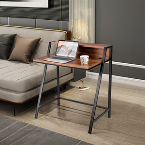 Bàn máy tính <span class=keywords><strong>mini</strong></span> hiện đại với thiết kế kim loại bằng gỗ để học tại nhà & sử dụng văn phòng - Product Image 2