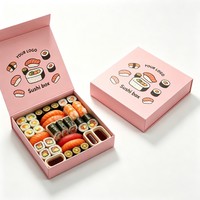 Boîtes à sushi de luxe en gros, boîtes d'emballage alimentaire rigides personnalisées avec couvercle à charnière