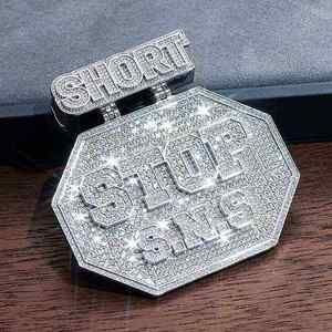 จี้ตัวอักษรโมอิสซาไนต์สีขาวธรรมชาติแบบสั่งทำ เงินแท้ 925 สไตล์วินเทจโบราณ ฮิปฮอป จี้ห้อยคอรูปตัวอักษร - Product Image 1