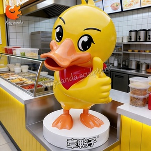 Sculpture de <span class=keywords><strong>canard</strong></span> en fibre de verre IP Zhang Ya Zi, ornement de point de rassemblement pour snack-bars et lieux touristiques, installation de décoration commerciale - Product Image 2