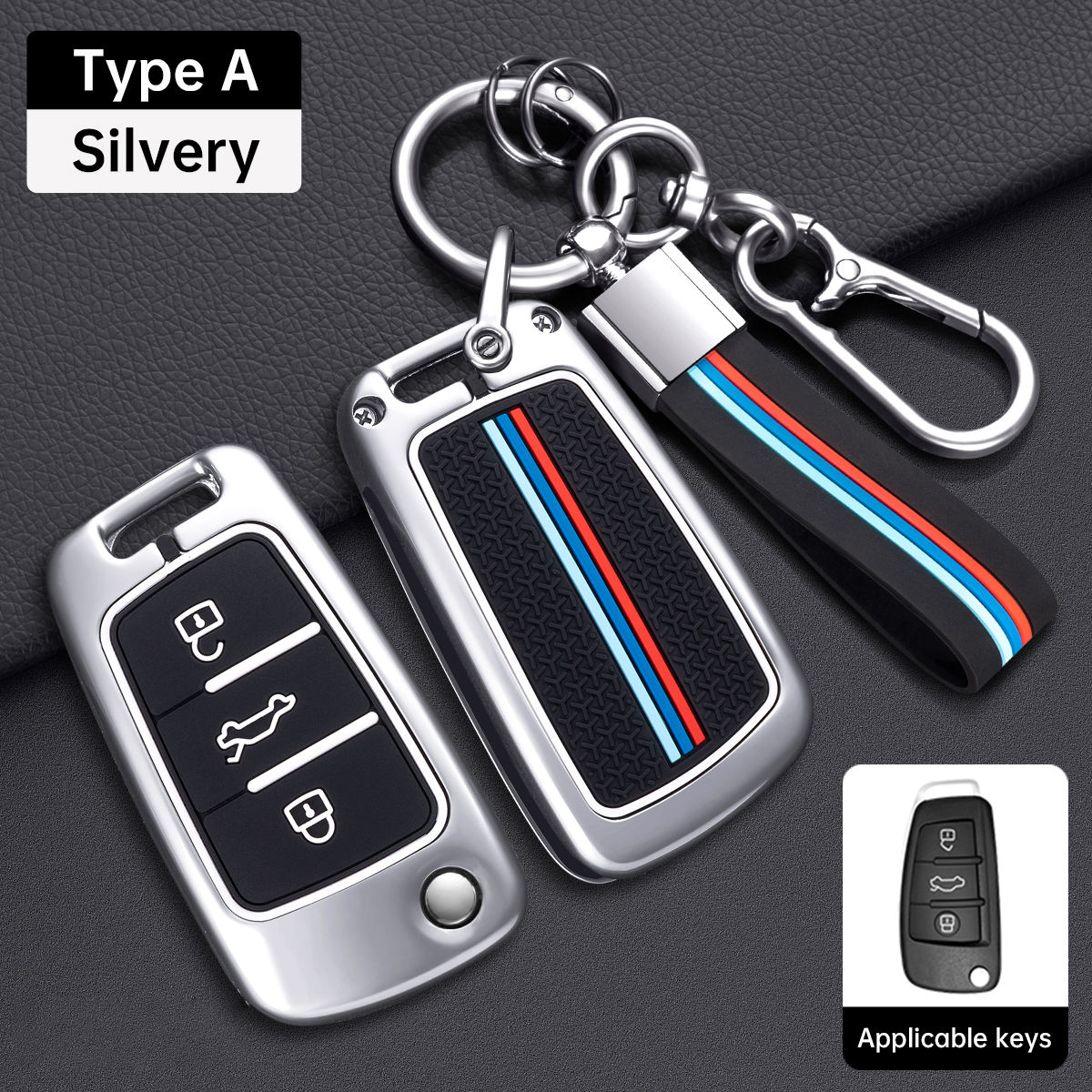 Type A-argenté + boucle de corde en silicone