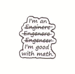 Nueva serie de <span class=keywords><strong>frases</strong></span> en inglés de dibujos animados broche fórmula matemática letras amor chaqueta camisa insignia de aleación - Product Image 5
