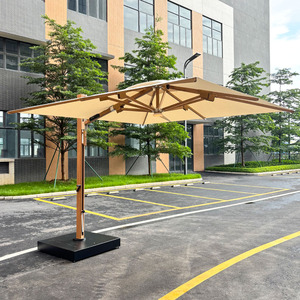Base de Sombrilla de Aluminio Plegable Impermeable Cuadrada Moderna de Lujo y Alta Calidad con LED para Patio Exterior - Product Image 3