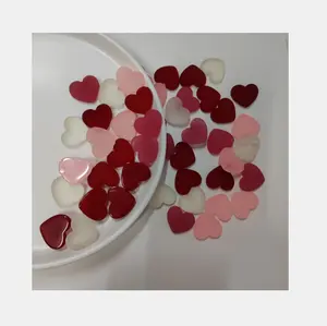 Encantos de resina de corazón de Color Rosa esmerilado mate para álbum de recortes lazo para el cabello banda para el cabello accesorios para hacer joyas