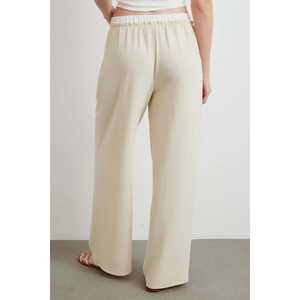 Pantalones Anchos de Crepé con Cintura Elástica, Transpirables, para Mujer - Product Image 1
