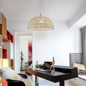 Lustre et <span class=keywords><strong>suspension</strong></span> en corde de chanvre et bambou naturel, disponible en tailles moyennes, design suspendu - Product Image 2