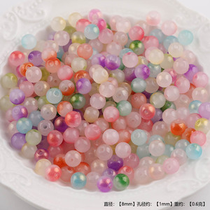 Crystal Lampwork Glass Beads Round Straight Hole For Jewelry Making DIY Accessories 8mm Multicolor Loose Beads - Product Image 3