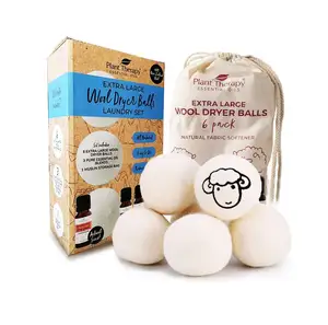 Top Seller 2023 Pack Of 6 Or 4 Or 3 Pure Organic 100% New Zealand XL 7 Cm 7.5 Cm XXL 8 Cm 9 Cm 10 Cm Wool Dryer Balls