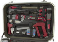 Ensemble d'outils manuels multifonctionnels pour charpentier et électricien, 228 pièces, robuste, coffret à outils portable en alliage d'aluminium pour la réparation à domicile