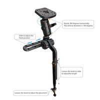 Support de montage pour sondeur de pêche, support de montage sur rail pour kayak, adaptateur de base de montage, bras de transducteur de pêche, support GPS pour Garmin Humminbird Fish Finder