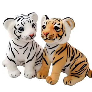 Factory Custom Jungle Animal Tiger Plush Toys Tiger White Realistic Plush Doll Soft Stuffed Life Size Tiger Plush