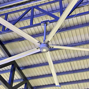 Ventilateurs de plafond électriques HVLS de 16 pieds avec 5 pales, fonctionnement silencieux à 38 dB, couverture de 300 m, durée de vie de 20 ans - Product Image 1