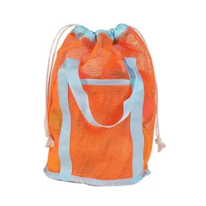 Taşınabilir plaj çantası katlanabilir örgü yüzme kiti oyuncaklar sepet yüksek kapasiteli saklama çantası çocuklar için açık çocuk yüzme kuru çuval