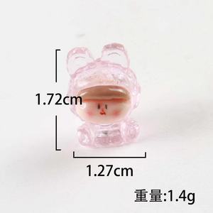 ของตกแต่งเรซิ่นรูปกระต่าย 3 มิติ สีแดงสด ขนาดเล็ก เรืองแสงในที่มืด ของเล่นตั้งโต๊ะ DIY ของขวัญสำหรับเด็ก อุปกรณ์งานฝีมือพลาสติก - Product Image 2