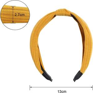 Diadema coreana de tela con borde ancho y nudos, diademas de cintura alta para mujer - Product Image 2