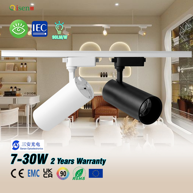 Modern Art Track Spotlight 7W/12W/20W/30W DALI Dimmable COB LED Aluminum Indoor Track Lighting CRI 80 15-50 Beam Angle UGR