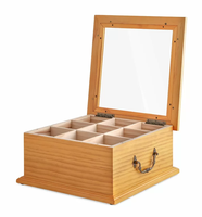 Caisse de rangement en bambou fabriqué à la main de qualité supérieure Boîte à thé en bois verni en relief pour la collection des amateurs de thé en gros disponible
