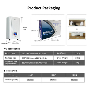 Calentador de Agua Eléctrico Instantáneo 2025, 5500W, Cuerpo de Calentamiento de Aluminio Fundido, Pantalla LED de Temperatura, Control Inteligente WiFi, Calentamiento Rápido - Product Image 3