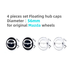 Juego de 4 Tapas de Rueda Flotantes de 56 mm para <span class=keywords><strong>Mazda</strong></span> 3 5 6 323 626 RX-8 MX-5 Atenza Axela CX-4, Tapas Centrales Flotantes LED - Product Image 1