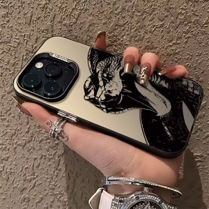 Custodia per telefono di lusso nera effetto serpente OEM di fabbrica per <span class=keywords><strong>iPhone</strong></span> 17 16 15 14 13 <span class=keywords><strong>12</strong></span> 11 Pro XR XS 7 8 Plus <span class=keywords><strong>MINI</strong></span> Y2K, cover posteriore opaca anti-caduta - Product Image 5
