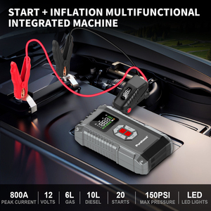 Démarreur de voiture sans fil Purehood avec coussinets de démarrage LED, compresseur d'air portable, pompe à air pour camions de <span class=keywords><strong>remorquage</strong></span> et dépanneuses - Product Image 2