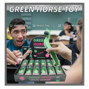 Nouveauté : Jouet animal en caoutchouc souple de haute qualité, extensible, anti-stress, cheval vert amusant, pour les 14 ans et plus - Product Image 2