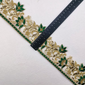 Commercio all'ingrosso africano Appliques filo oro tessuto di pizzo produttore di perle bianche in <span class=keywords><strong>Tulle</strong></span> francese <span class=keywords><strong>ricamato</strong></span> in pizzo 3d - Product Image 5