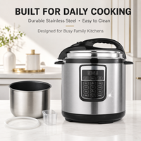 Cuisinière à pression électrique 6L pour la maison, en acier inoxydable, multi-cuiseur numérique avec programmes de cuisson automatiques